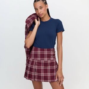 Hill House Red Plaid Mini Skirt